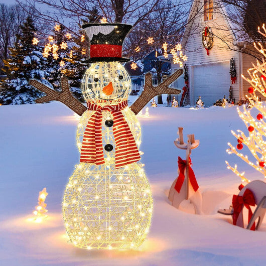 Indoor/Outdoor Christmas Lighted Snowman Decorations with Pre-Lit 80 Lights LuxuryLifeWay Online Store