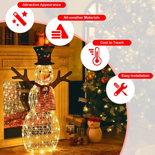 Indoor/Outdoor Christmas Lighted Snowman Decorations with Pre-Lit 80 Lights LuxuryLifeWay Online Store