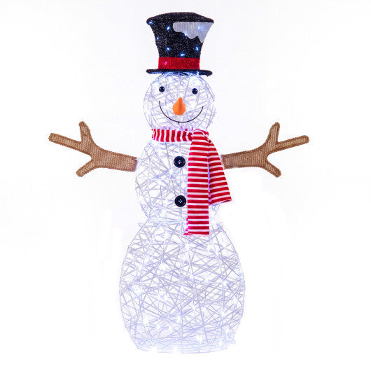Lighted Snowman Christmas Decoration with Cold White LED Lights-White LuxuryLifeWay Online Store