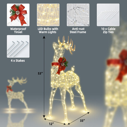 Lighted Standing Reindeer with Stakes for Christmas Decoration LuxuryLifeWay Online Store