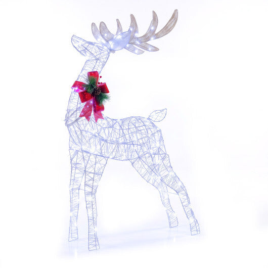 Lighted Christmas Reindeer with Cold LED Lights for Yard-White LuxuryLifeWay Online Store