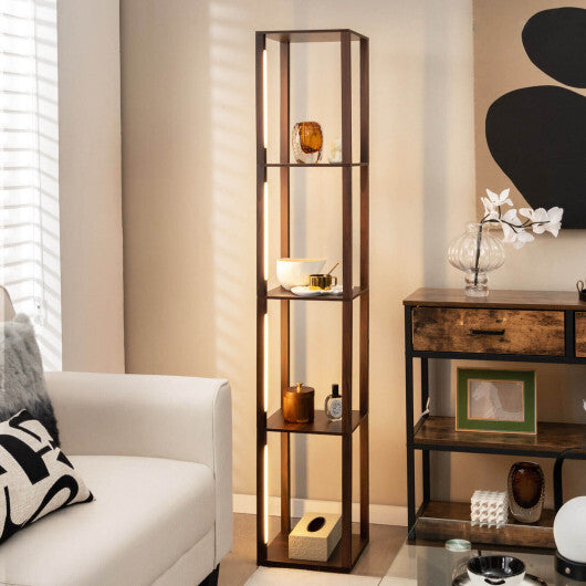64 Inches Floor Lamp with 3-Level Dimmable LED Bulbs and Rotatable LED Poles-Walnut LuxuryLifeWay Online Store
