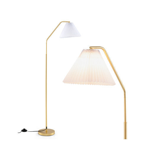 Modern Standing Lamp with Adjustable Lamp Head and Pleated Lampshade LuxuryLifeWay Online Store