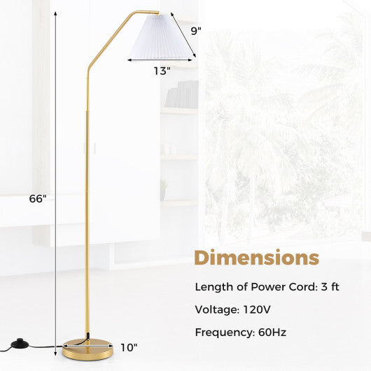 Modern Standing Lamp with Adjustable Lamp Head and Pleated Lampshade LuxuryLifeWay Online Store