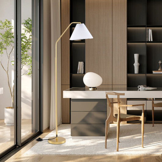 Modern Standing Lamp with Adjustable Lamp Head and Pleated Lampshade LuxuryLifeWay Online Store
