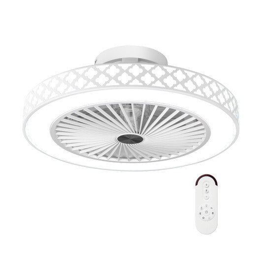 19 Inch Ceiling Fan with Light Low Profile Flush Mount Fan-White LuxuryLifeWay Online Store