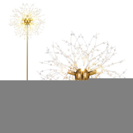 63-Inch Crystal Floor Lamp with Acrylic Crystals-Gold LuxuryLifeWay Online Store