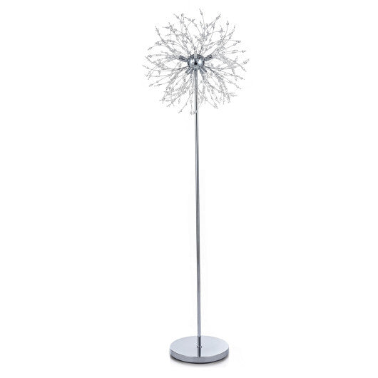 63-Inch Crystal Floor Lamp with Acrylic Crystals-Gold LuxuryLifeWay Online Store
