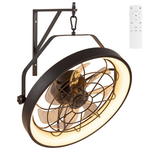 20" Wall Mounted Fan with 3CCT Dimmable LED Light and Timer-Black LuxuryLifeWay Online Store
