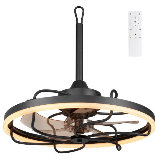 20" Celling Fan with Dimmable LED Light 6 Speeds and Timer-Black LuxuryLifeWay Online Store