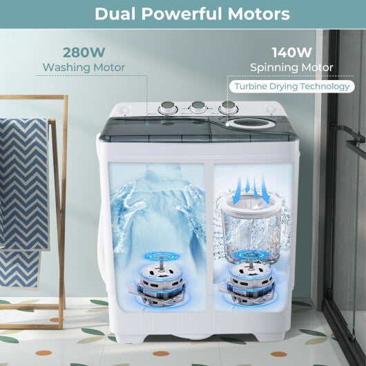 Portable Twin Tub Washing Machine with Timer Control LuxuryLifeWay Online Store