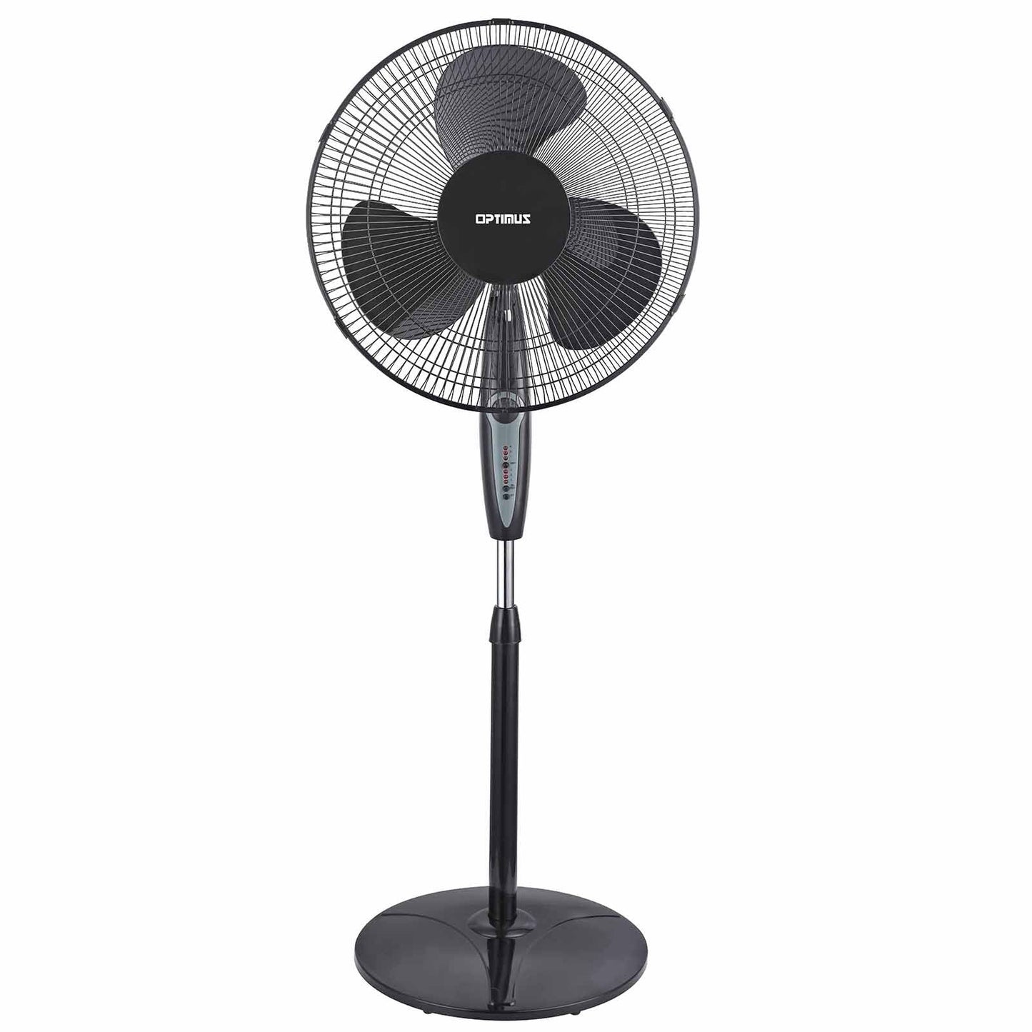 Optimus 16 in. Oscillating Stand Fan with Remote Control in Black LuxuryLifeWay Online Store