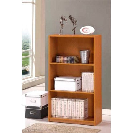 Light Cherry Finish 3-Tier Storage Shelves Bookcase LuxuryLifeWay Online Store