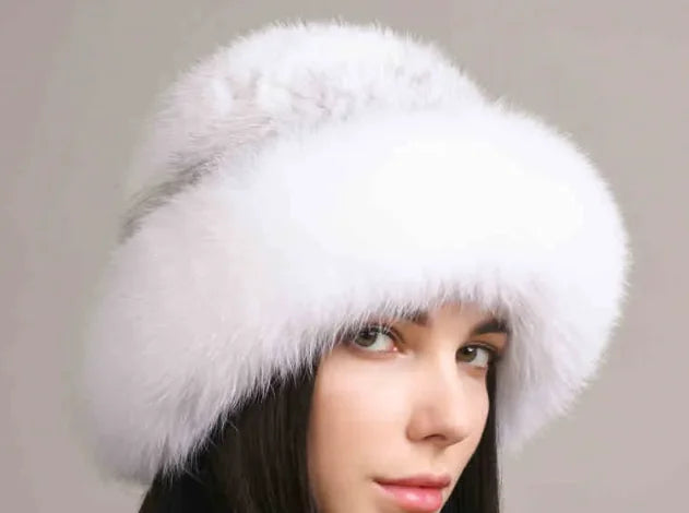 Mink Hair Hat - Lady Braided Fur Winter Hat