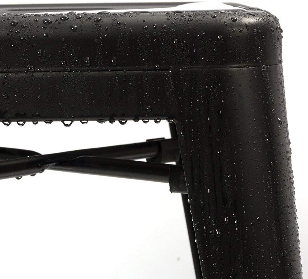 Set of 4 - 24-in. Indoor/Outdoor Backless Stacking Black Metal Barstools LuxuryLifeWay Online Store