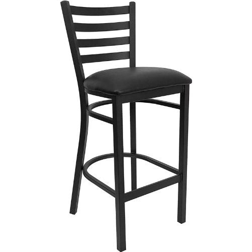 Black Metal Ladder-Back Restaurant Style Bar Stool LuxuryLifeWay Online Store
