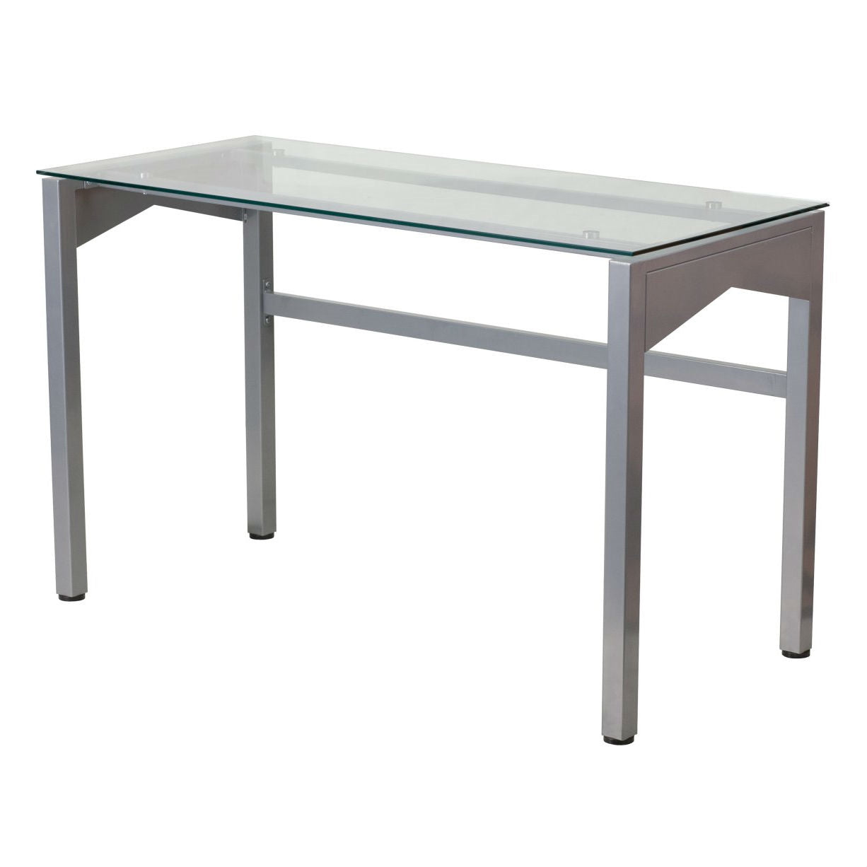 Rectangular Writing Table Office Desk with Clear Tempered Glass Surface LuxuryLifeWay Online Store