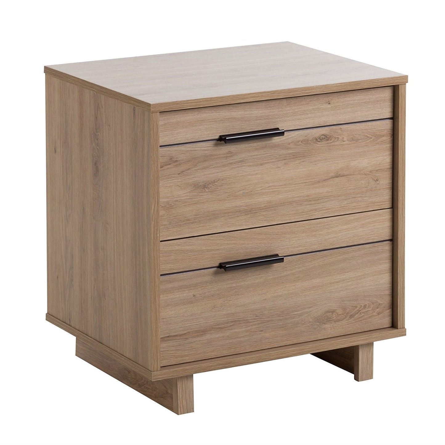 Modern 2-Drawer End Table Nightstand in Light Oak Wood Finish LuxuryLifeWay Online Store