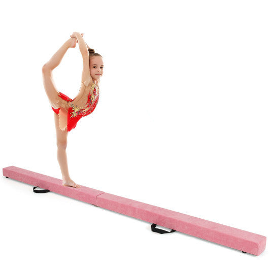 7 Feet Folding Portable Floor Balance Beam with Handles for Gymnasts-Pink - Color: Pink LuxuryLifeWay Online Store
