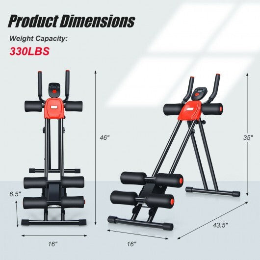 Foldable Adjustable Core Abdominal Trainer with 3 Adjustable Resistance and LCD Display LuxuryLifeWay Online Store