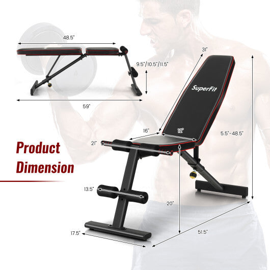 Adjustable Weight Bench Strength Training Bench for Full Body Workout LuxuryLifeWay Online Store