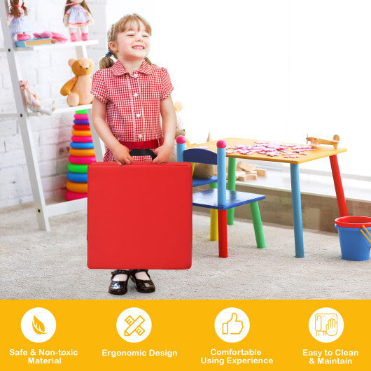 6 Pieces 15 Inches Square Toddler Floor Cushions Flexible Soft Foam Seating with Handles-Multicolor LuxuryLifeWay Online Store