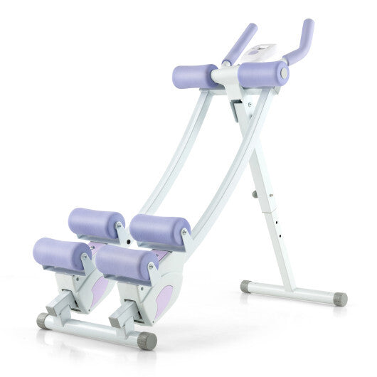 Ab Machine with LCD Monitor and 4 Adjustable Heights-Purple LuxuryLifeWay Online Store