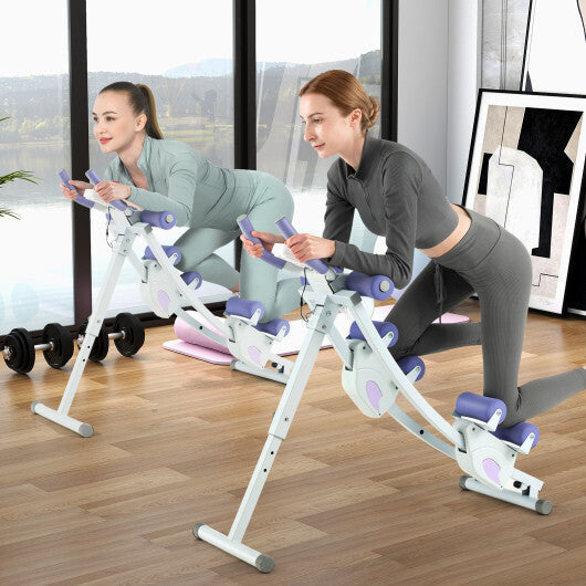 Ab Machine with LCD Monitor and 4 Adjustable Heights-Purple LuxuryLifeWay Online Store