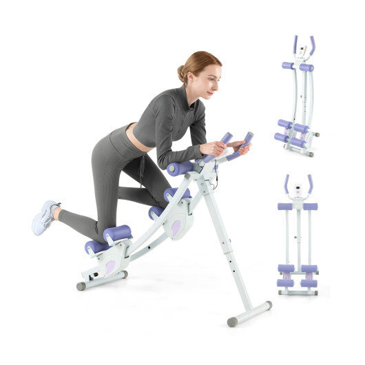Ab Machine with LCD Monitor and 4 Adjustable Heights-Purple LuxuryLifeWay Online Store