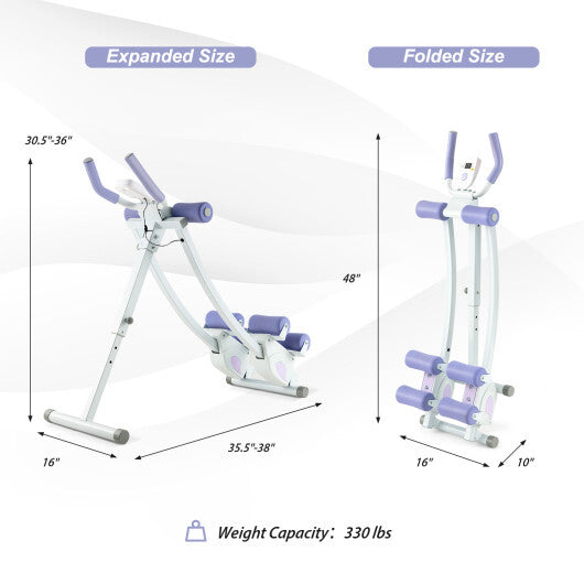 Ab Machine with LCD Monitor and 4 Adjustable Heights-Purple LuxuryLifeWay Online Store