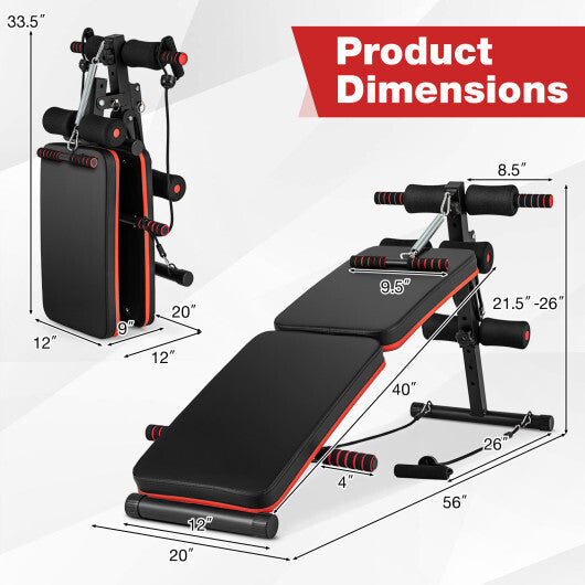Multifunctional Sit up Bench 4 Position Adjustable Metal Workout Bench LuxuryLifeWay Online Store