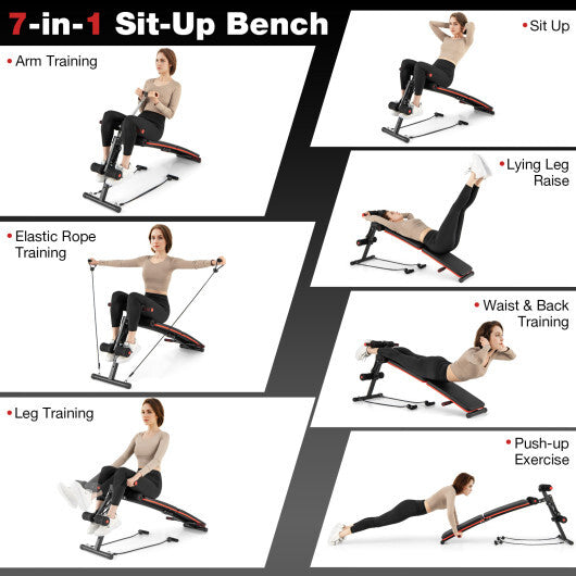 Multifunctional Sit up Bench 4 Position Adjustable Metal Workout Bench LuxuryLifeWay Online Store