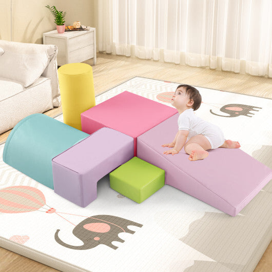 6 Pieces Foam Climbing Blocks Indoor Climb and Crawl Activity Playset with Rectangles-Orange LuxuryLifeWay Online Store