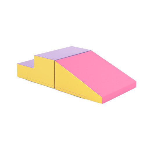 2-Piece Step and Slide Climber for Infants and Toddlers Baby Soft Play Set Foam Blocks-Yellow - Color: Yellow LuxuryLifeWay Online Store