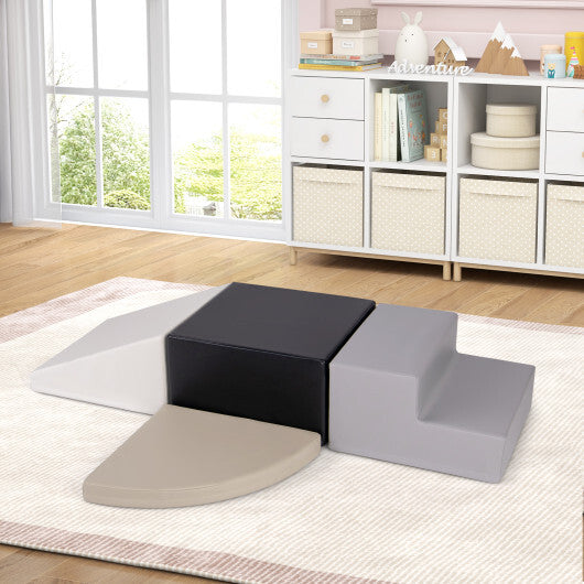 4-Piece Climb and Crawl Foam Block Play Set for Infant Baby-Black - Color: Black LuxuryLifeWay Online Store