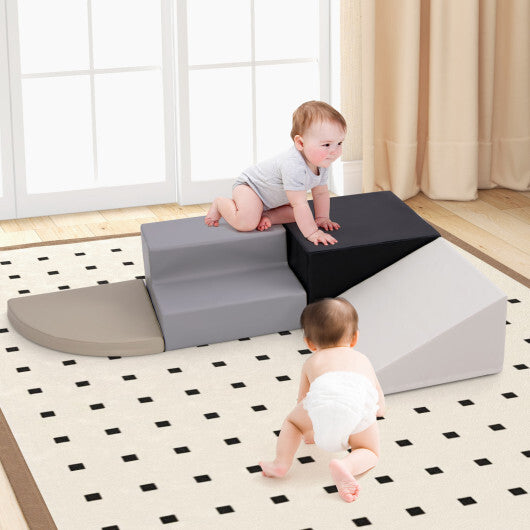4-Piece Climb and Crawl Foam Block Play Set for Infant Baby-Black - Color: Black LuxuryLifeWay Online Store
