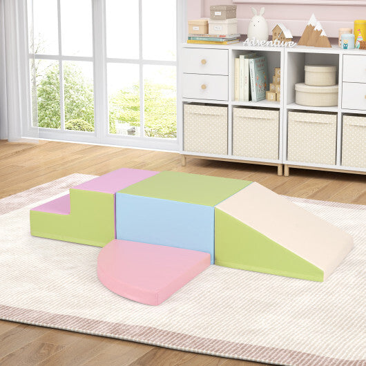 4-Piece Climb and Crawl Foam Block Play Set for Infant Baby-Pink LuxuryLifeWay Online Store