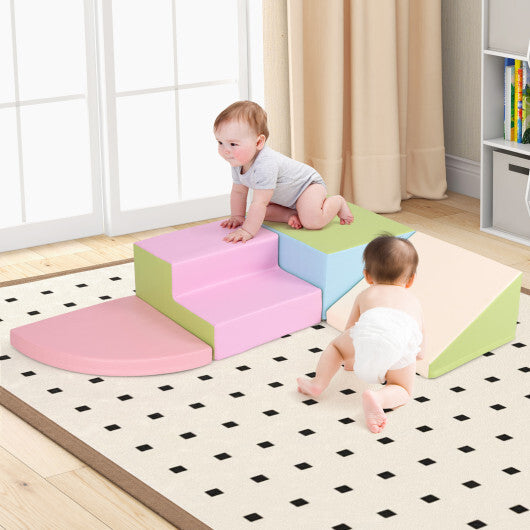 4-Piece Climb and Crawl Foam Block Play Set for Infant Baby-Pink LuxuryLifeWay Online Store