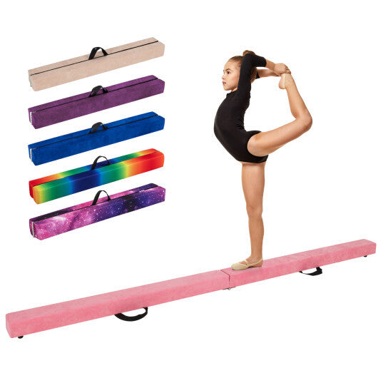 9 FT Folding Gymnastics Balance Beam with Anti-slip Base and Pine Wood Frame-Blue LuxuryLifeWay Online Store