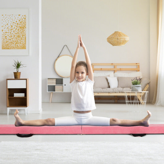 9 FT Folding Gymnastics Balance Beam with Anti-slip Base and Pine Wood Frame-Blue LuxuryLifeWay Online Store