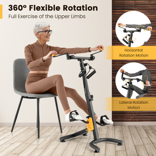 Pedal Exerciser with Adjustable Handgrip for Seniors-Yellow LuxuryLifeWay Online Store