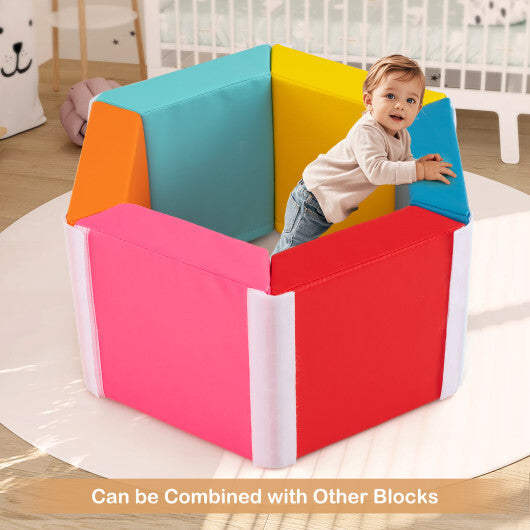 Hexagon Kids Ball Pit Foam Climbing Exercise Mat with Detachable PU Covers-Multicolor LuxuryLifeWay Online Store