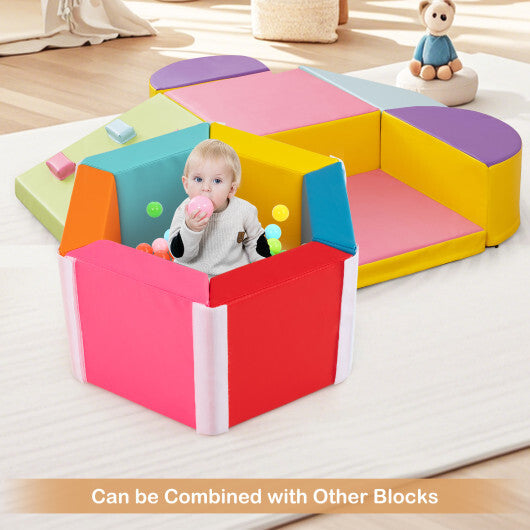 Hexagon Kids Ball Pit Foam Climbing Exercise Mat with Detachable PU Covers-Multicolor LuxuryLifeWay Online Store