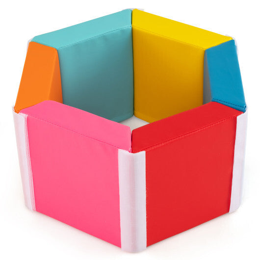 Hexagon Kids Ball Pit Foam Climbing Exercise Mat with Detachable PU Covers-Multicolor LuxuryLifeWay Online Store