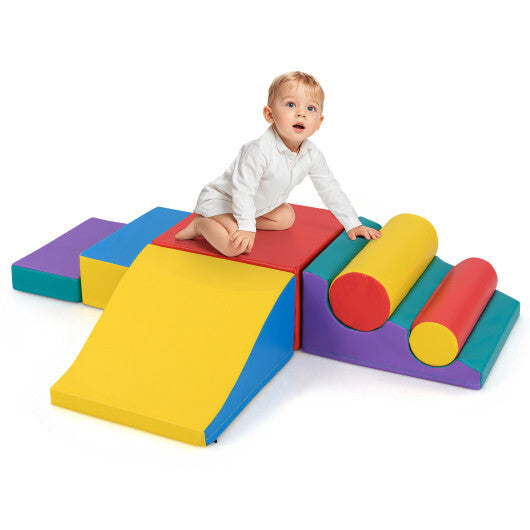7-Piece Foam Blocks for Toddlers Soft Climbing Toys Indoor Play for Babies-Pink LuxuryLifeWay Online Store