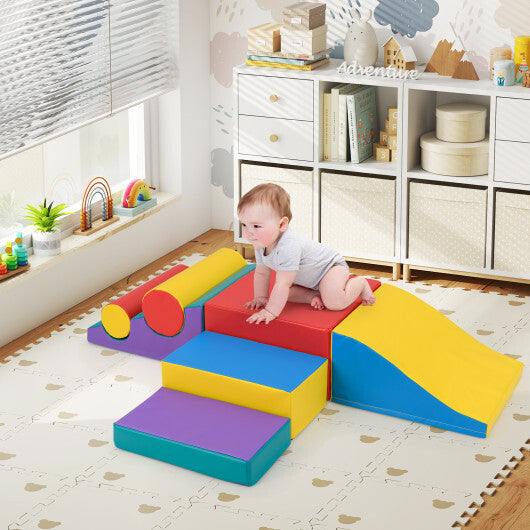 7-Piece Foam Blocks for Toddlers Soft Climbing Toys Indoor Play for Babies-Pink LuxuryLifeWay Online Store