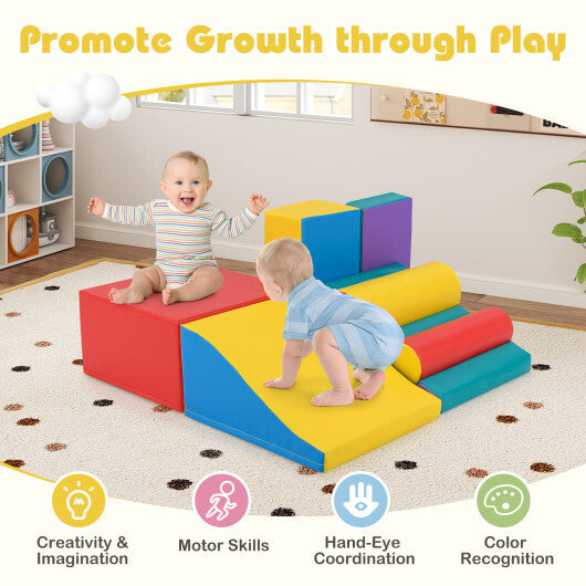 7-Piece Foam Blocks for Toddlers Soft Climbing Toys Indoor Play for Babies-Pink LuxuryLifeWay Online Store