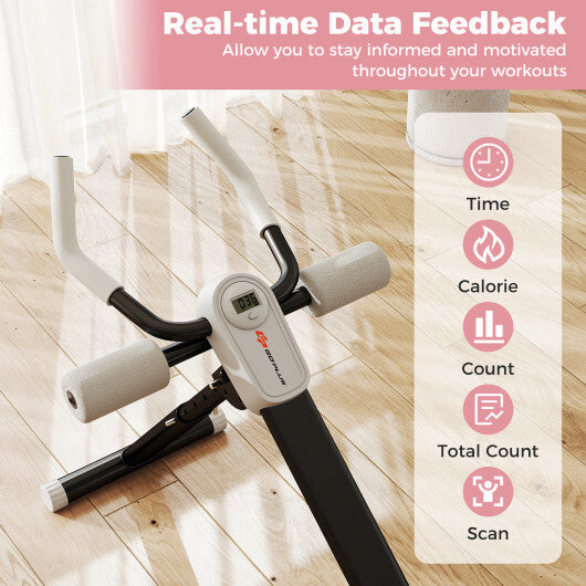Adjustable Abdominal Trainer Ab Workout Machine Foldable Ab Cruncher-White LuxuryLifeWay Online Store
