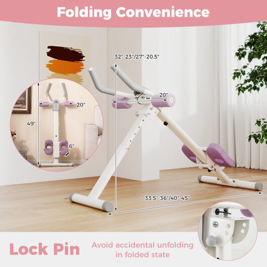 Adjustable Abdominal Trainer Ab Workout Machine Foldable Ab Cruncher-White LuxuryLifeWay Online Store