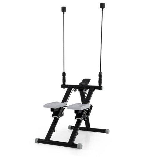 Foldable Stair Stepper with Detachable Handlebar-Black LuxuryLifeWay Online Store